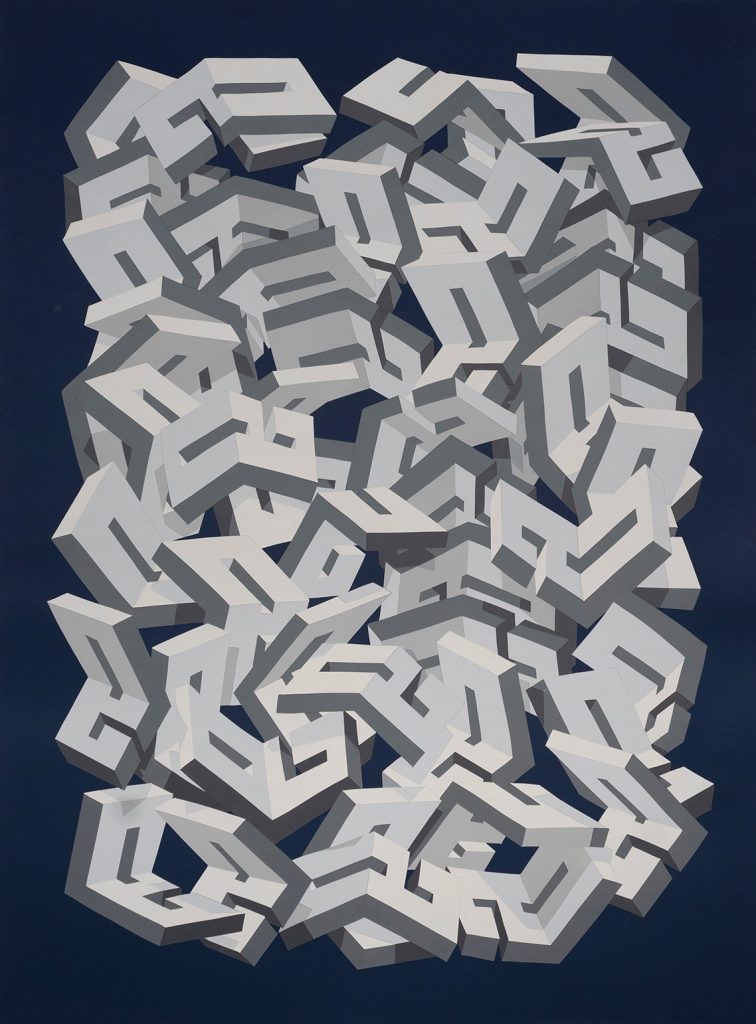 Typographic artworks by Alex Geoffrey aka Pref available from Moberg Gallery